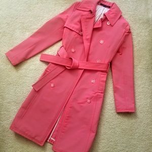 Express Hot Pink Rain Trench Coat